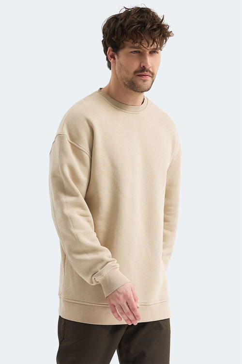 Slazenger VADIM Unisex Oversıze Bej Sweatshırt