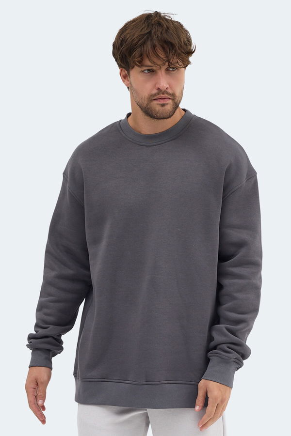Slazenger VADIM Unisex Oversıze Koyu Gri Sweatshırt