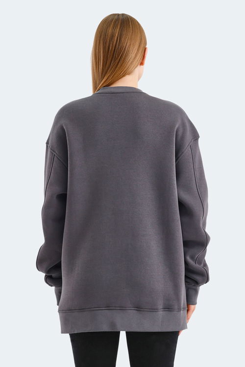 Slazenger VADIM Unisex Oversıze Koyu Gri Sweatshırt Slazenger VADIM Unisex Oversıze Koyu Gri Sweatshırt