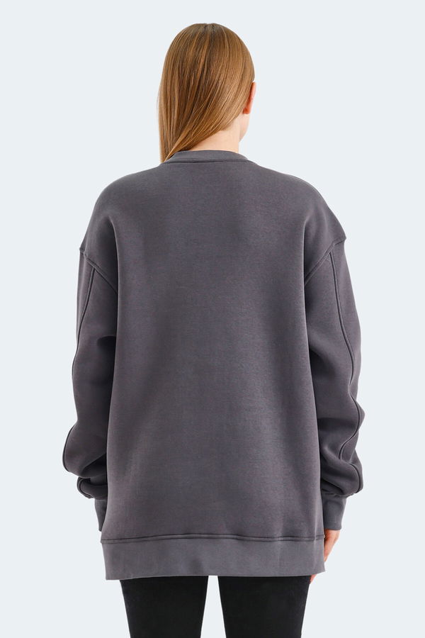 Slazenger VADIM Unisex Oversıze Koyu Gri Sweatshırt