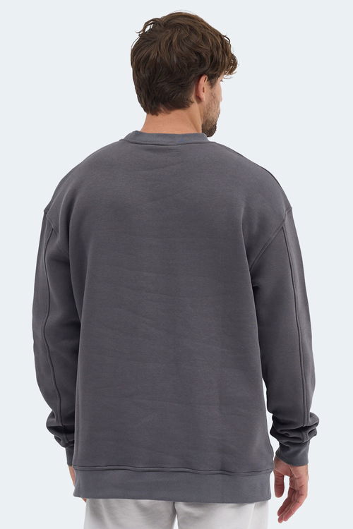 Slazenger VADIM Unisex Oversıze Koyu Gri Sweatshırt Slazenger VADIM Unisex Oversıze Koyu Gri Sweatshırt