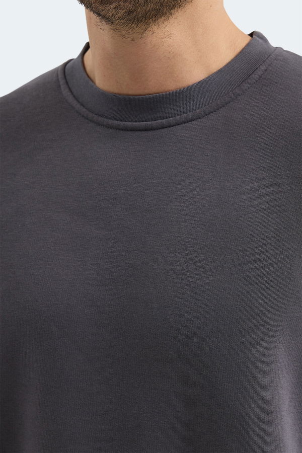 Slazenger VADIM Unisex Oversıze Koyu Gri Sweatshırt