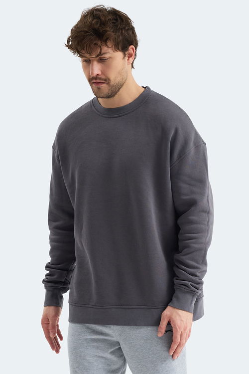 Slazenger VADIM Unisex Oversıze Koyu Gri Sweatshırt