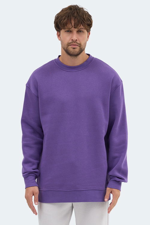 Slazenger VADIM Unisex Oversıze Mor Sweatshırt