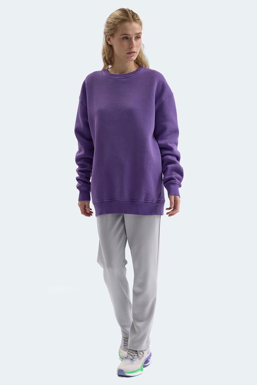 Slazenger VADIM Unisex Oversıze Mor Sweatshırt