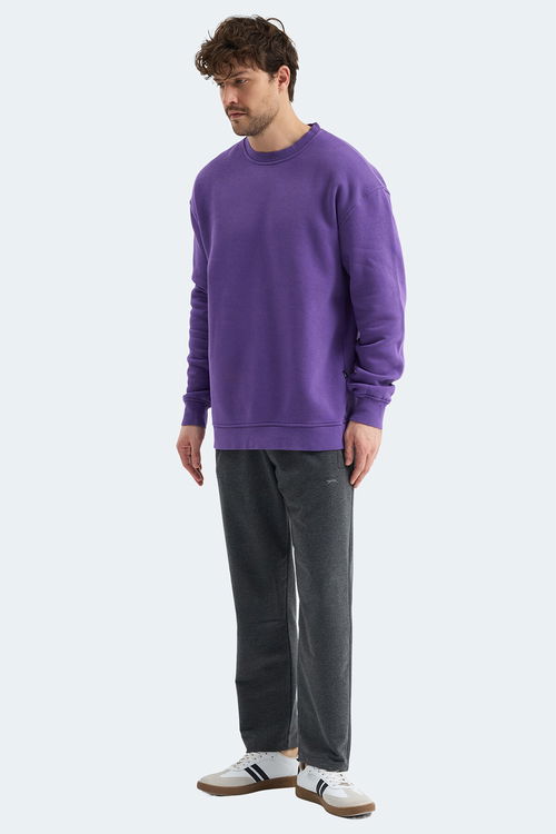 Slazenger VADIM Unisex Oversıze Mor Sweatshırt