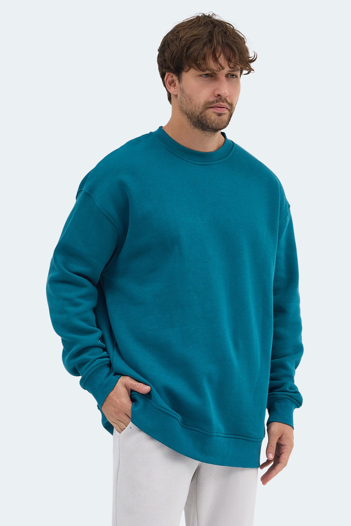 Slazenger VADIM Unisex Oversıze Petrol Sweatshırt - Thumbnail