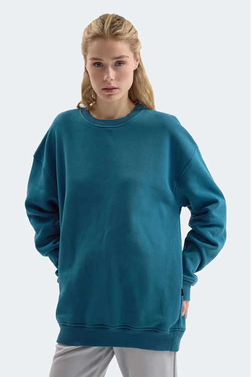 Slazenger VADIM Unisex Oversıze Petrol Sweatshırt