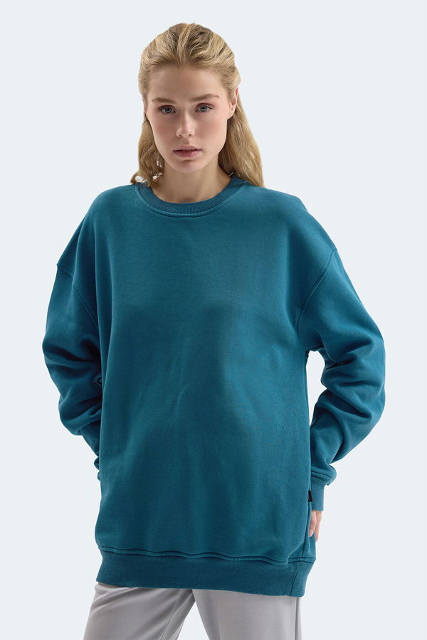 Slazenger VADIM Unisex Oversıze Petrol Sweatshırt