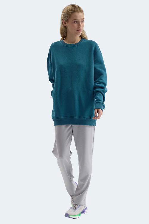Slazenger VADIM Unisex Oversıze Petrol Sweatshırt