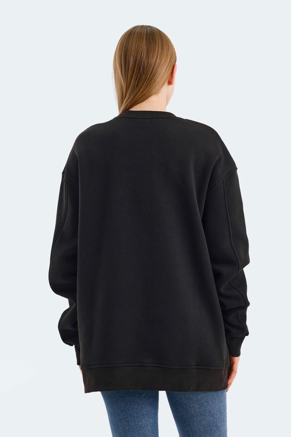 Slazenger VADIM Unisex Oversıze Siyah Sweatshırt