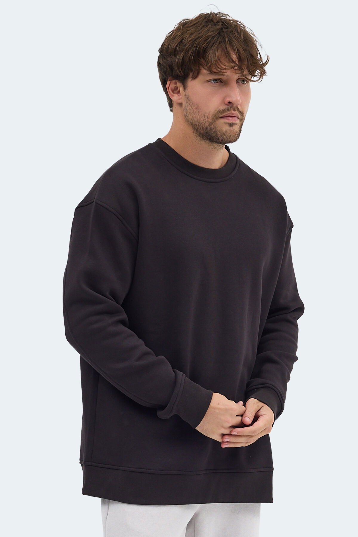 Slazenger VADIM Unisex Oversıze Siyah Sweatshırt - Thumbnail