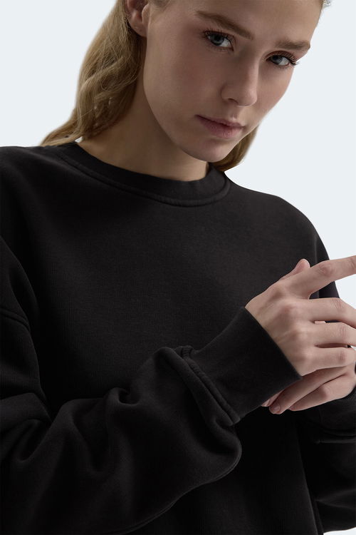 Slazenger VADIM Unisex Oversıze Siyah Sweatshırt