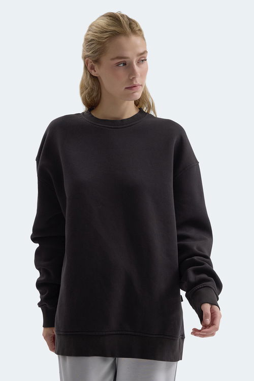 Slazenger VADIM Unisex Oversıze Siyah Sweatshırt