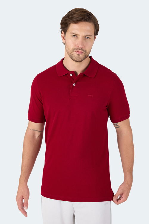 Slazenger VALE KTN Erkek Polo Yaka Bordo Tişört