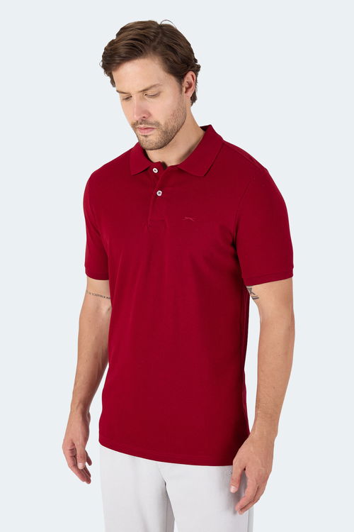 Slazenger VALE KTN Erkek Polo Yaka Bordo Tişört