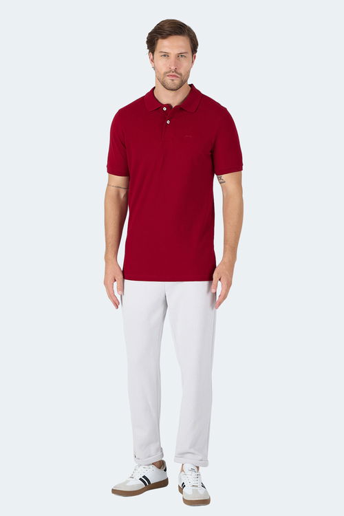 Slazenger VALE KTN Erkek Polo Yaka Bordo Tişört