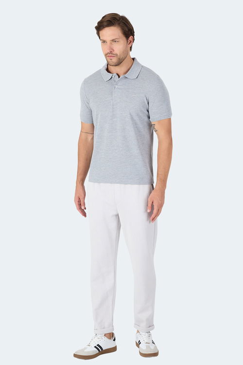 Slazenger VALE KTN Erkek Polo Yaka Gri Tişört