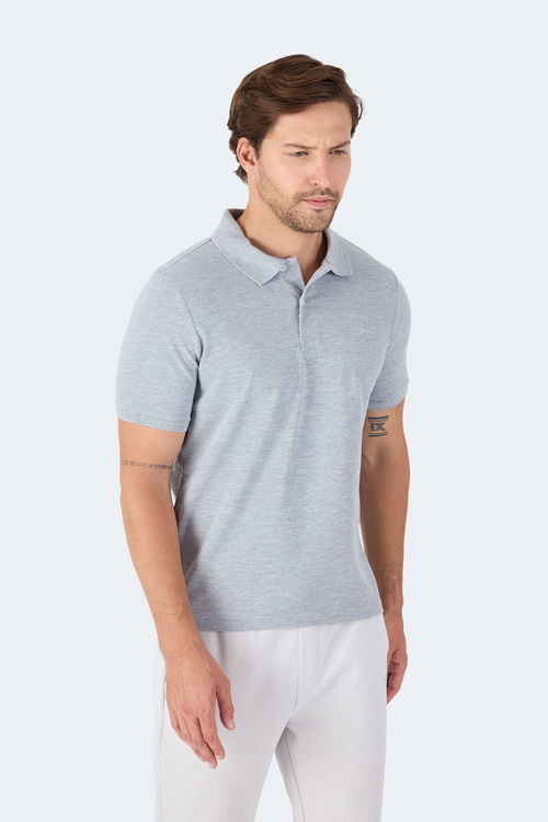 Slazenger VALE KTN Erkek Polo Yaka Gri Tişört