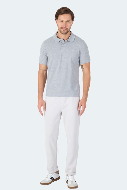 Slazenger VALE KTN Erkek Polo Yaka Gri Tişört