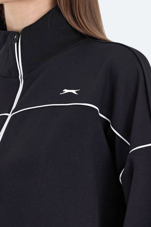 Slazenger VALENCIA Kadın Crop Siyah Sweatshırt