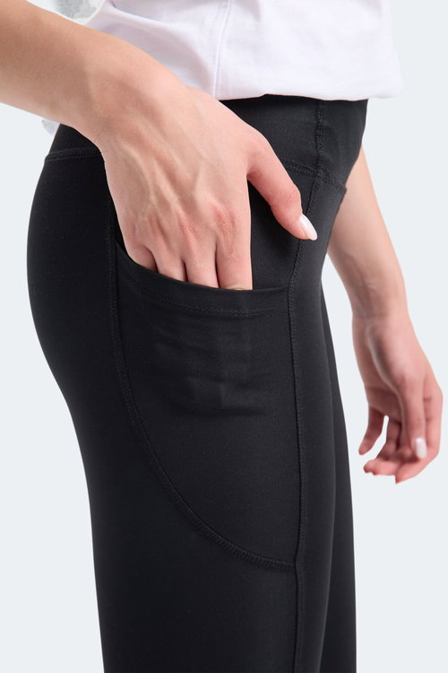 Slazenger VERITY Kadın Yüksek Bel Siyah Tayt