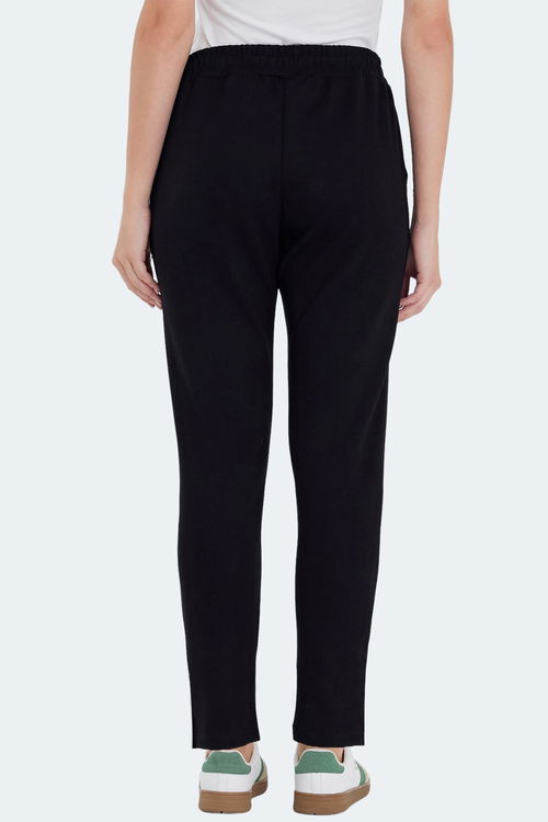 Slazenger VETA Kadın Cepli Dar Paça Siyah Eşofman Altı