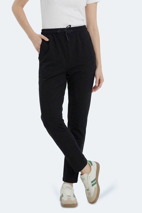 Slazenger VETA Kadın Cepli Siyah Eşofman Altı