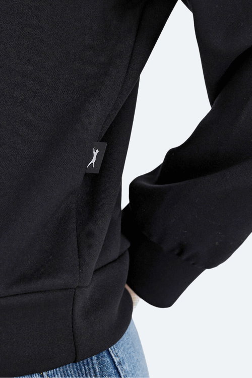 Slazenger VIDAL IN Kadın Dik Yaka Oversıze Siyah Sweatshırt