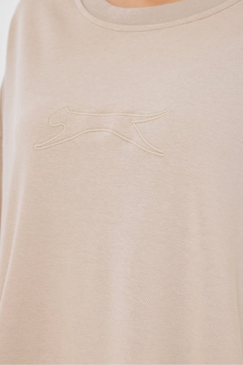 Slazenger VIKENTI SW Kadın Cepli Oversıze Bej Sweatshırt