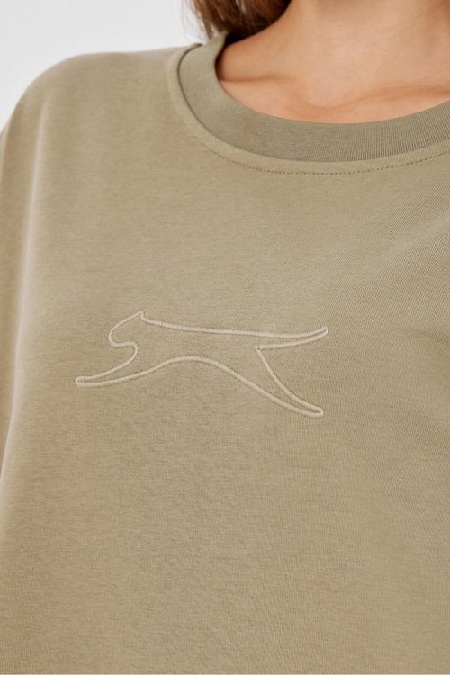 Slazenger VIKENTI SW Kadın Cepli Oversıze Koyu Yeşil Sweatshırt