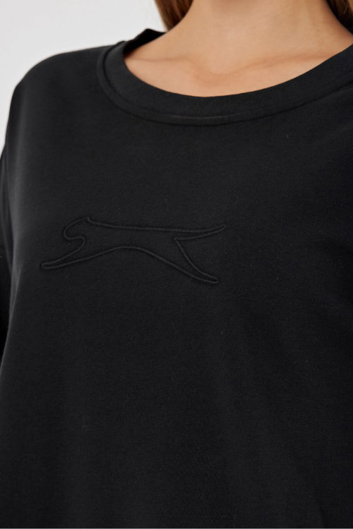 Slazenger VIKENTI SW Kadın Cepli Oversıze Siyah Sweatshırt