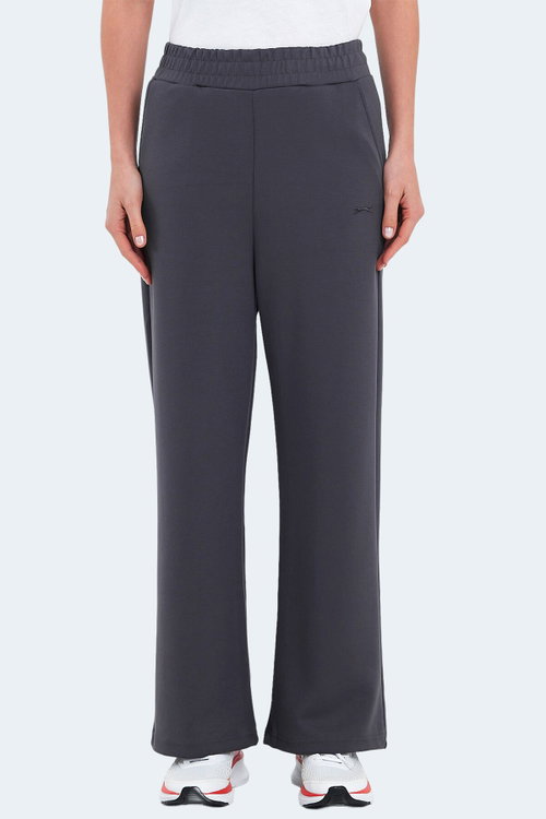 Slazenger VILLE Kadın Cepli Bol Paça Koyu Gri Pantolon
