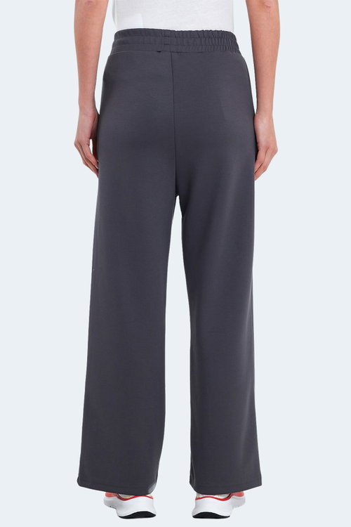 Slazenger VILLE Kadın Cepli Bol Paça Koyu Gri Pantolon