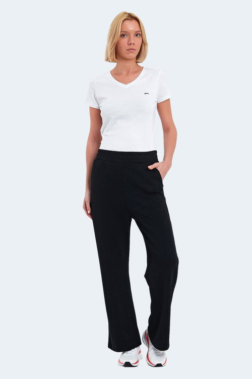 Slazenger VILLE Kadın Cepli Bol Paça Siyah Pantolon