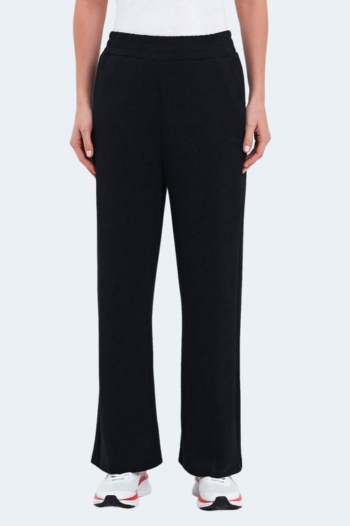 Slazenger VILLE Kadın Cepli Bol Paça Siyah Pantolon