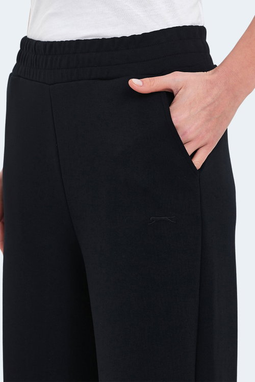 Slazenger VILLE Kadın Cepli Bol Paça Siyah Pantolon
