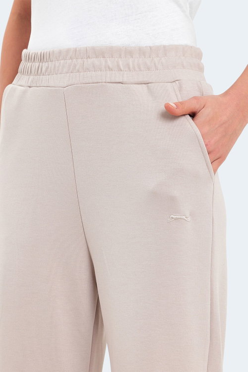 Slazenger VILLE Kadın Cepli Bol Paça Taş Gri Pantolon