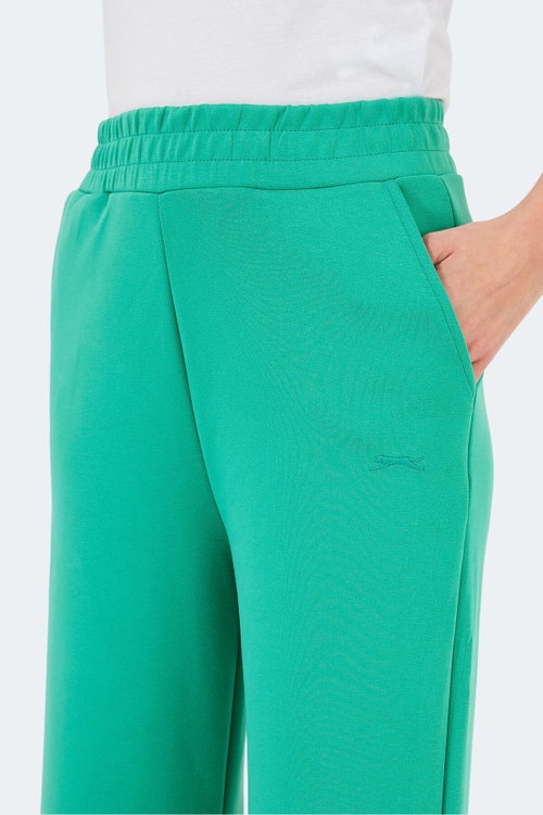 Slazenger VILLE Kadın Cepli Bol Paça Yeşil Pantolon