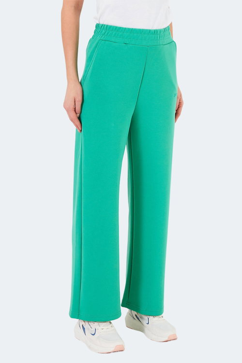 Slazenger VILLE Kadın Cepli Bol Paça Yeşil Pantolon