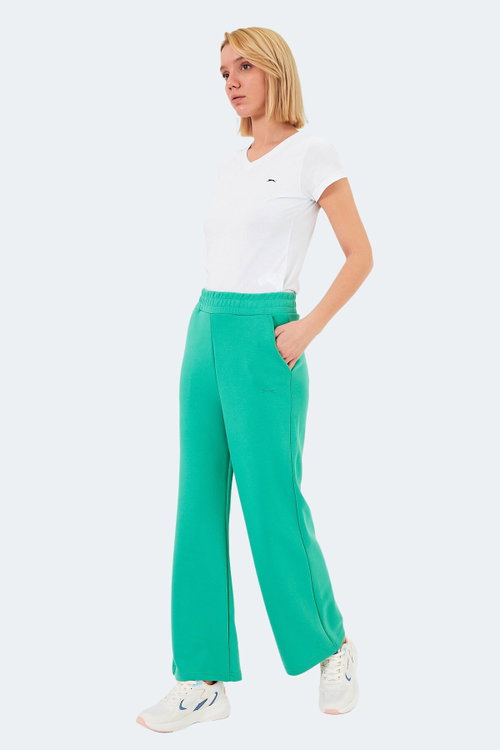 Slazenger VILLE Kadın Cepli Bol Paça Yeşil Pantolon