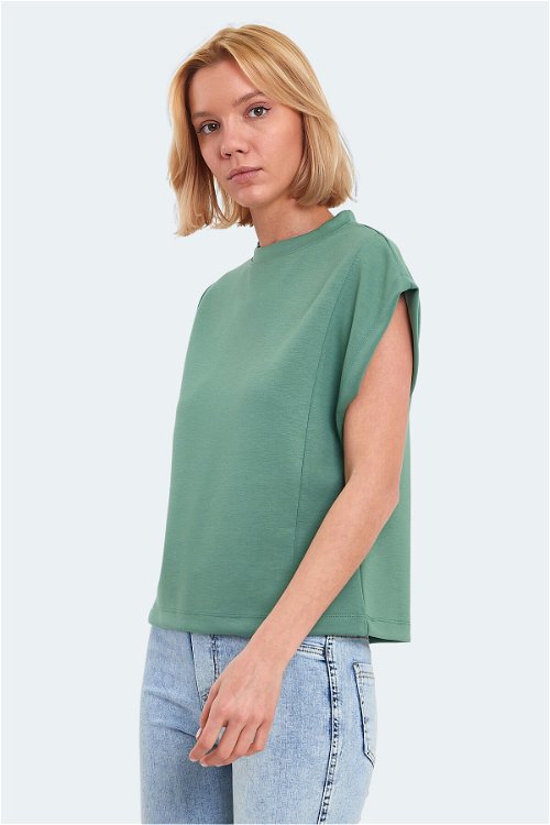 VINCENZA Kadın Tişört Su Yeşili