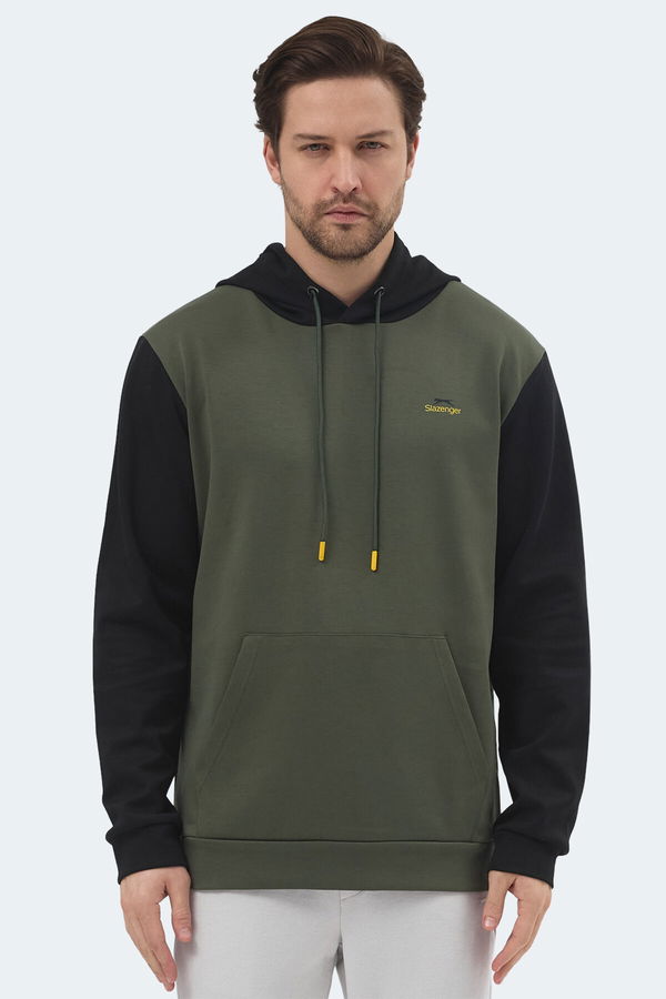 Slazenger VIOLA Erkek Kapüşonlu Cepli Haki / Siyah Sweatshırt