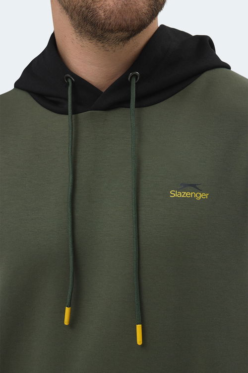 Slazenger VIOLA Erkek Kapüşonlu Cepli Haki / Siyah Sweatshırt