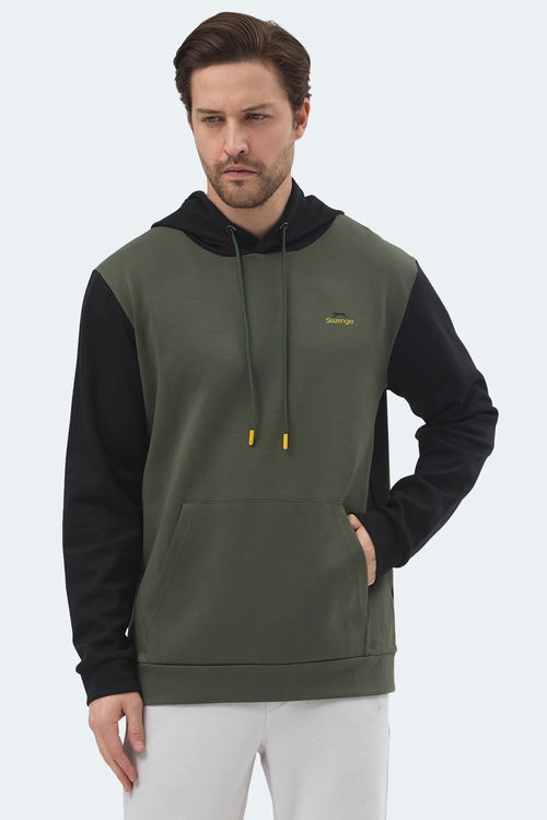 Slazenger VIOLA Erkek Kapüşonlu Cepli Haki / Siyah Sweatshırt