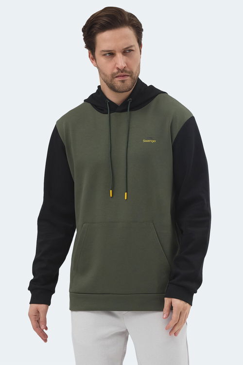 Slazenger VIOLA Erkek Kapüşonlu Cepli Haki / Siyah Sweatshırt