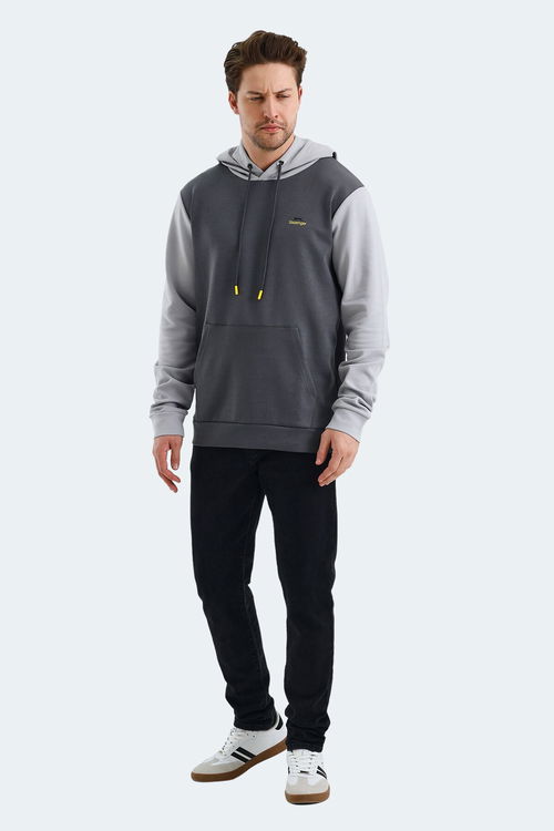 Slazenger VIOLA Erkek Kapüşonlu Cepli Koyu Gri / Siyah Sweatshirt