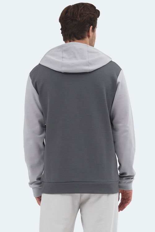 Slazenger VIOLA Erkek Kapüşonlu Cepli Koyu Gri / Siyah Sweatshırt
