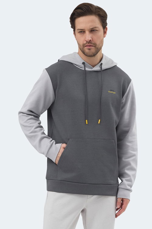 Slazenger VIOLA Erkek Kapüşonlu Cepli Koyu Gri / Siyah Sweatshırt