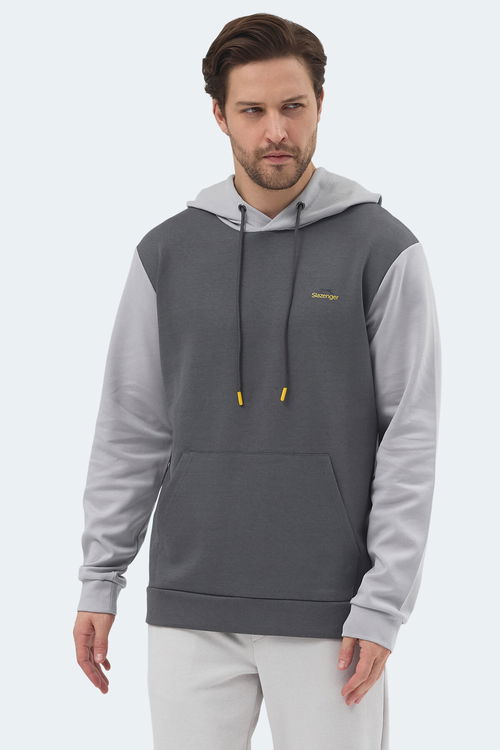 Slazenger VIOLA Erkek Kapüşonlu Cepli Koyu Gri / Siyah Sweatshırt